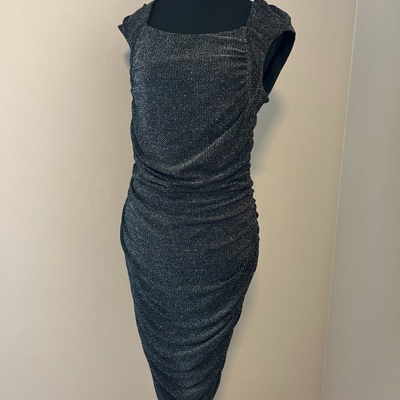 Ruched Black and Silver Dress - Picture 4 of 7